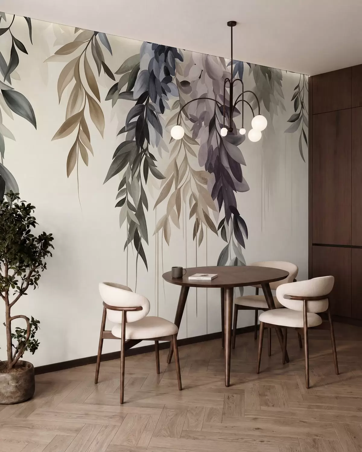 Fotobehang Hangende bladeren w10057
