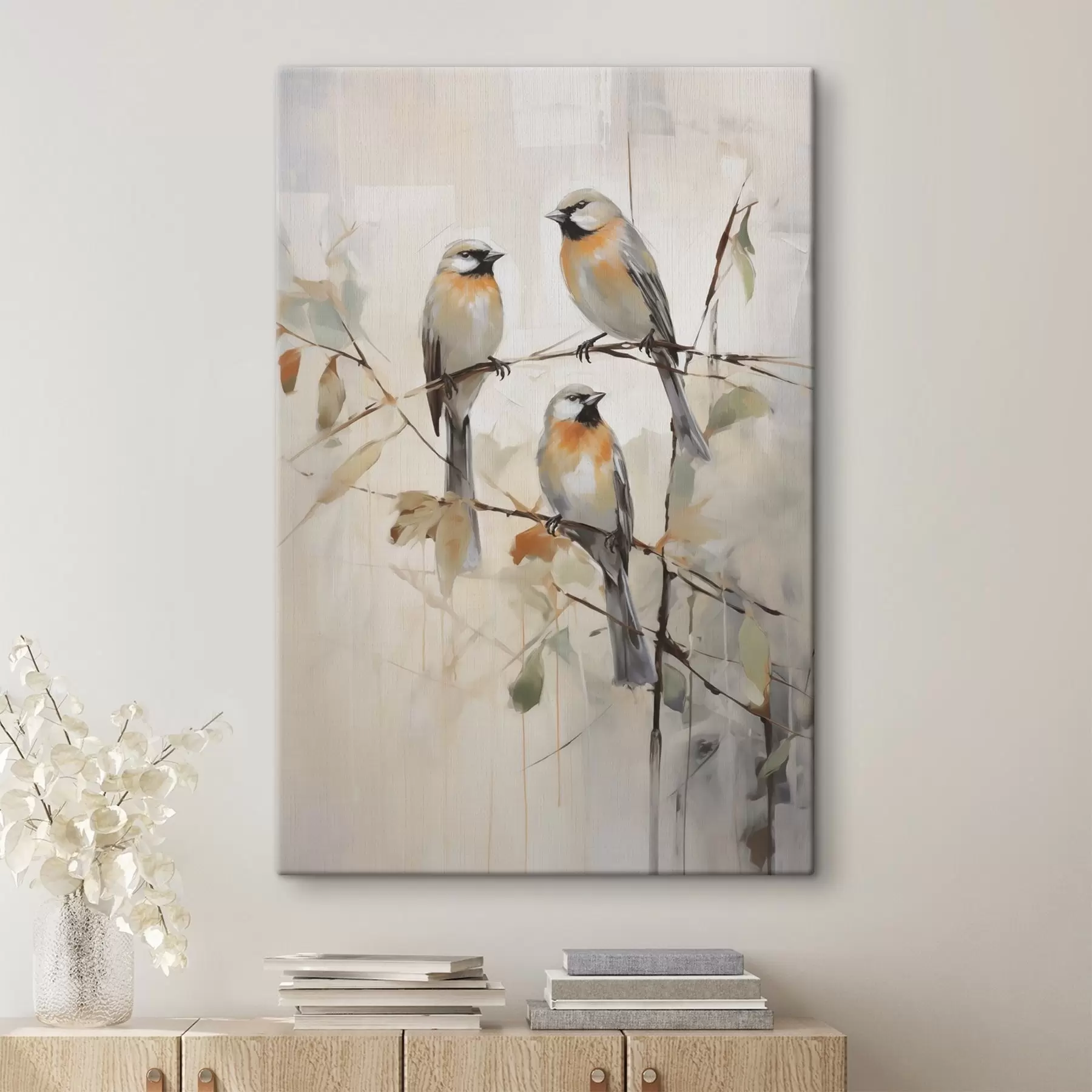  Schilderijen Vogeltjes in schilderstijl s50839