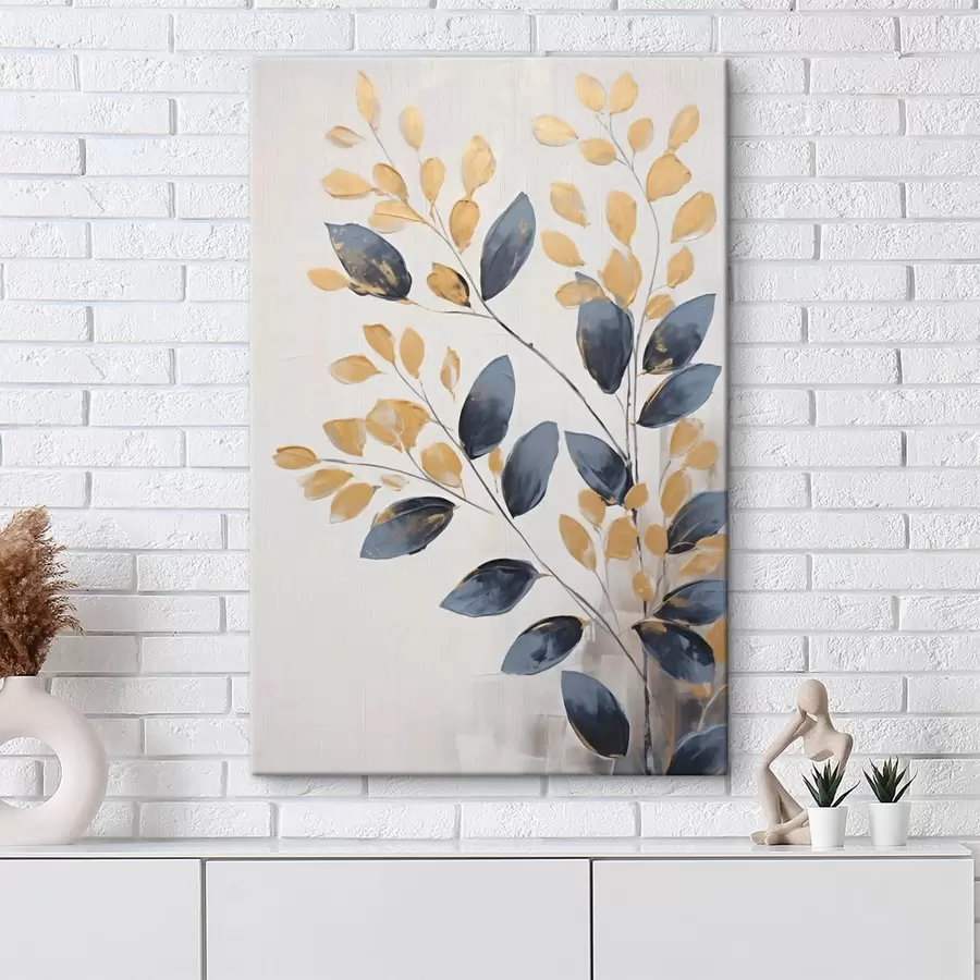  Schilderijen Sierlijke takjes, schilderij in imitatie s50841