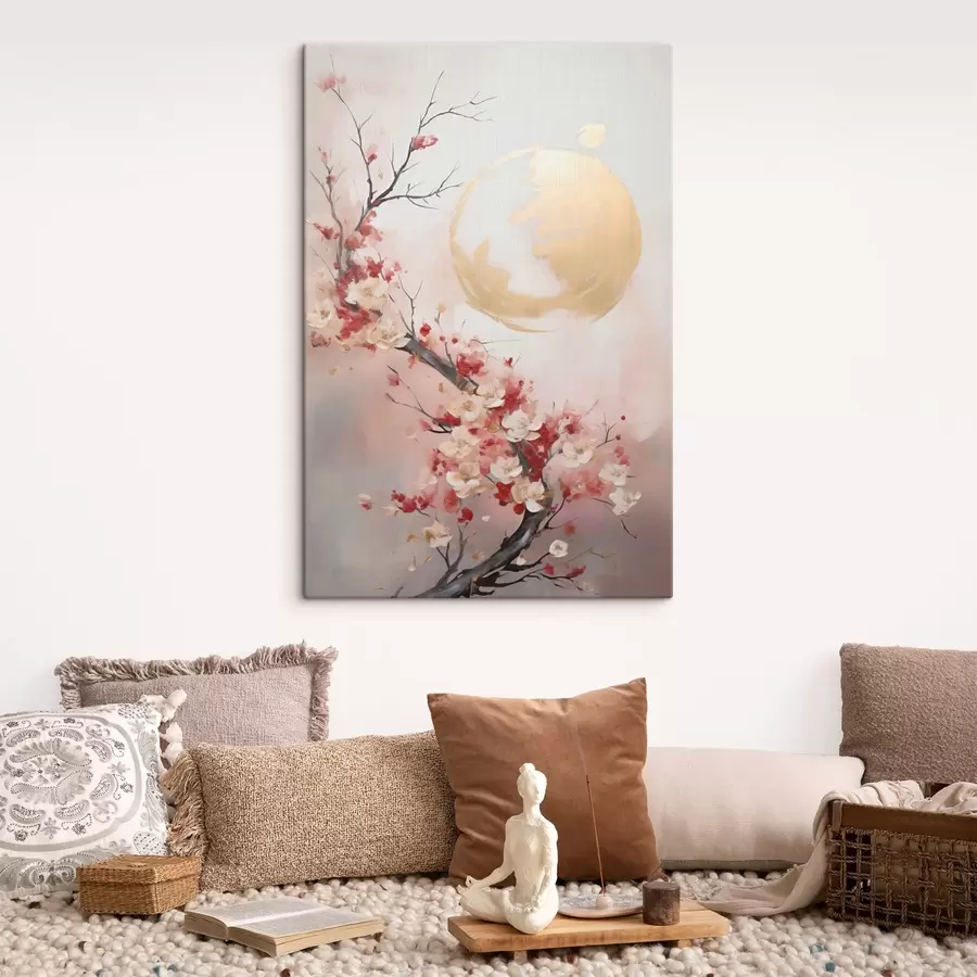 Schilderijen Abstracte bloemen op een boom, imitatieschilderij s50844