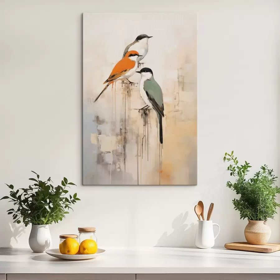  Schilderijen Abstracte vogels, imitatie van de schilderkunst s50848