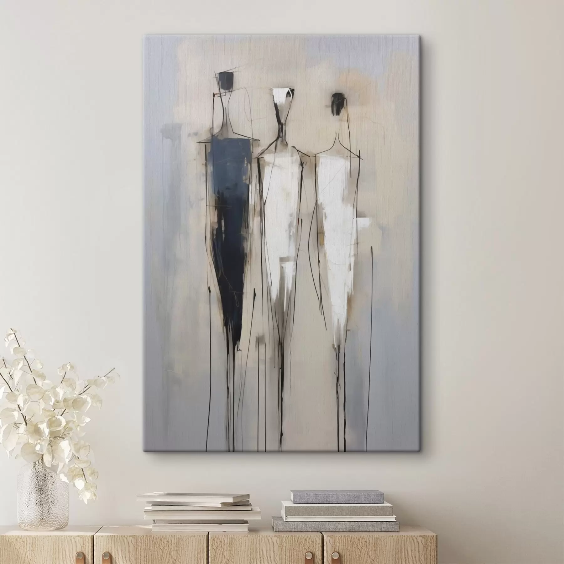  Schilderijen Abstracte silhouetten, schilderijimitatie s50849