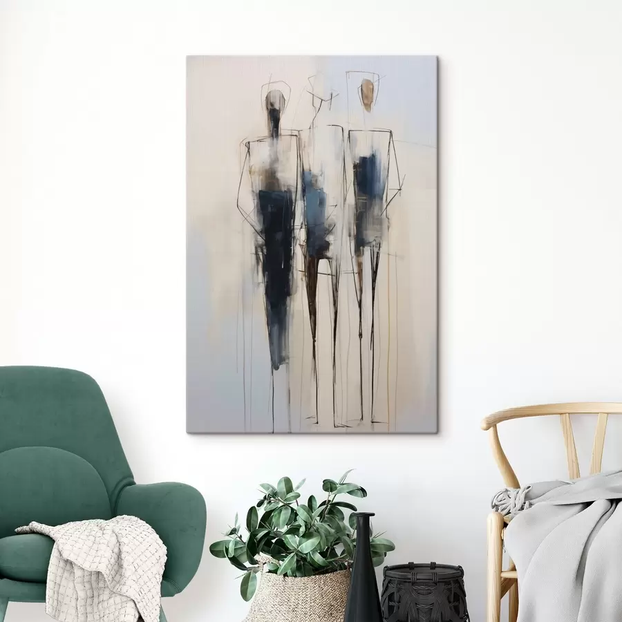  Schilderijen Abstracte silhouetten, schilderijimitatie s50850