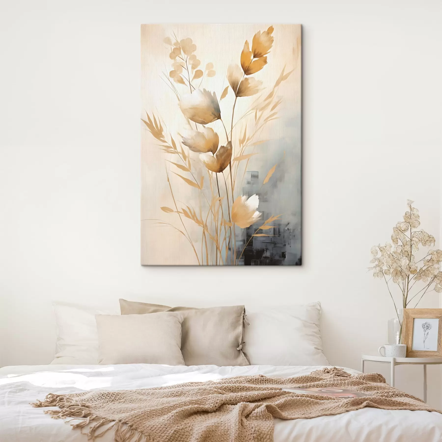 Schilderijen Decoratieve tak met bladeren, imitatieschilderij s50852