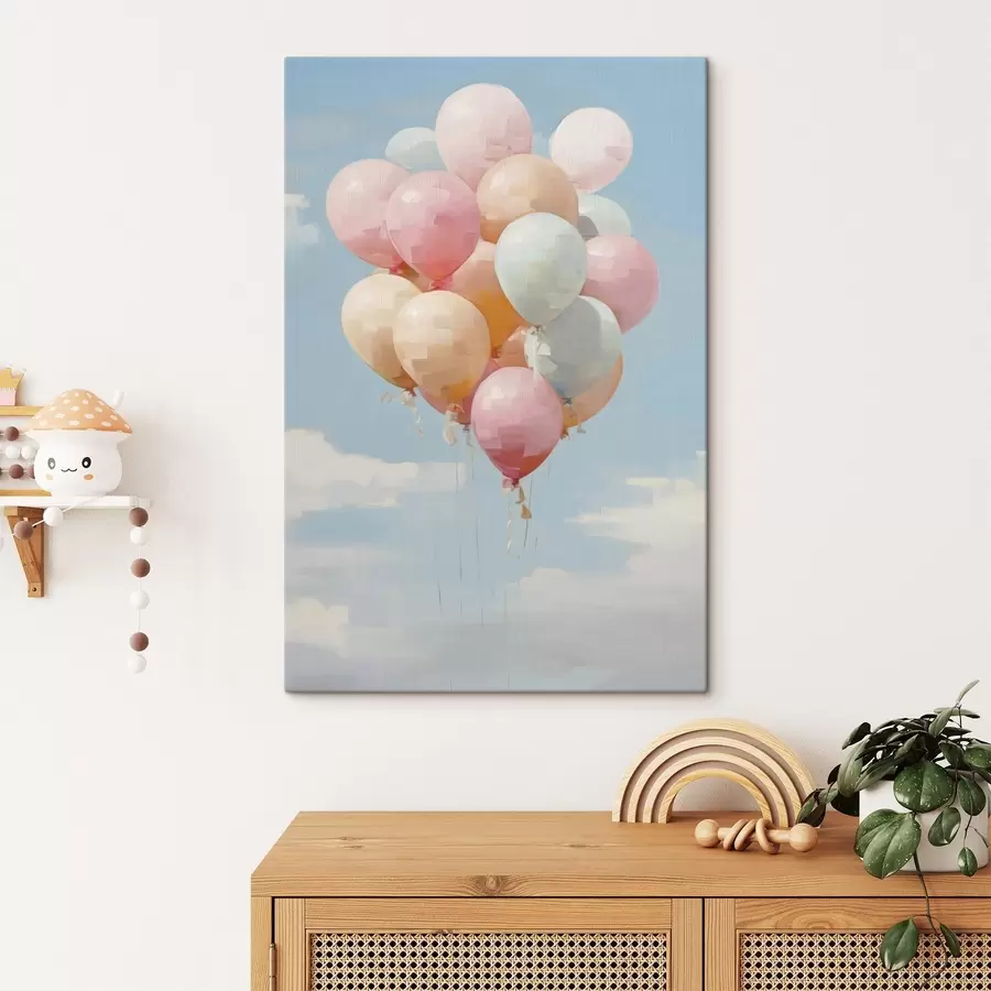  Schilderijen Ballonnen, schilderij in imitatie s50854