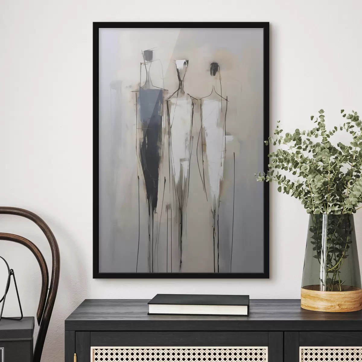 Poster Abstracte silhouetten, schilderijimitatie f50849