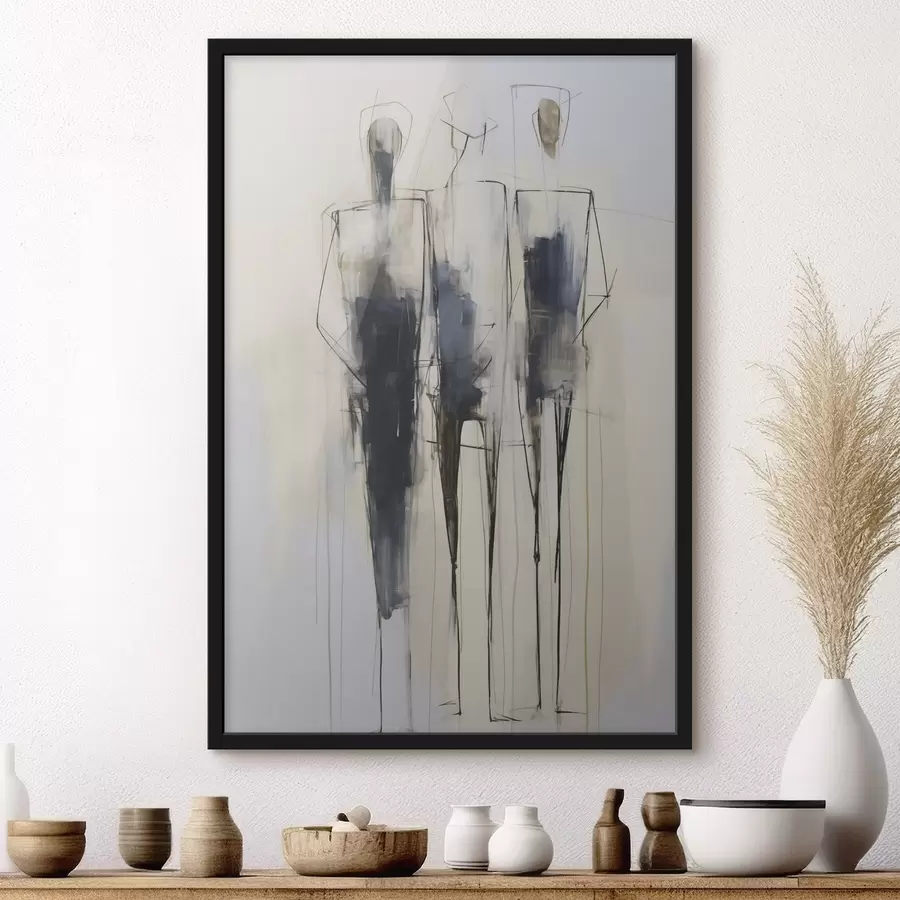 Fotobehang Abstracte silhouetten in schilderstijl f50850