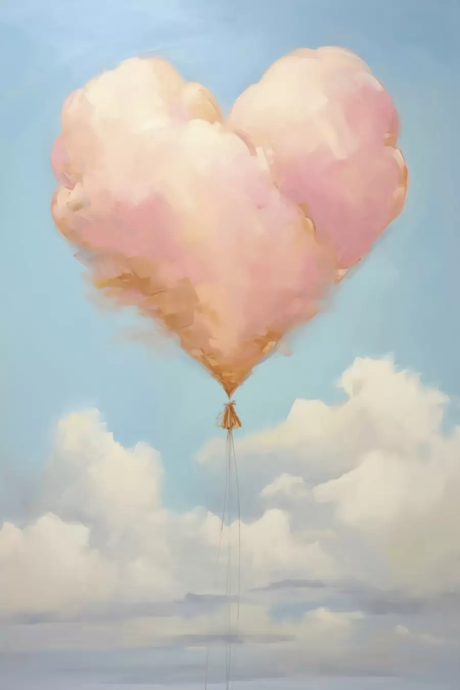 Fotobehang Hartvormige wolk, in de stijl van een schilderij f50853