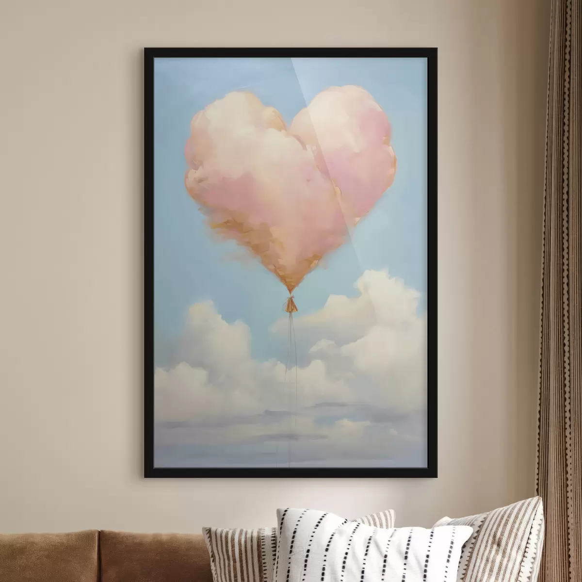 Poster Hartvormige wolk, in de stijl van een schilderij f50853