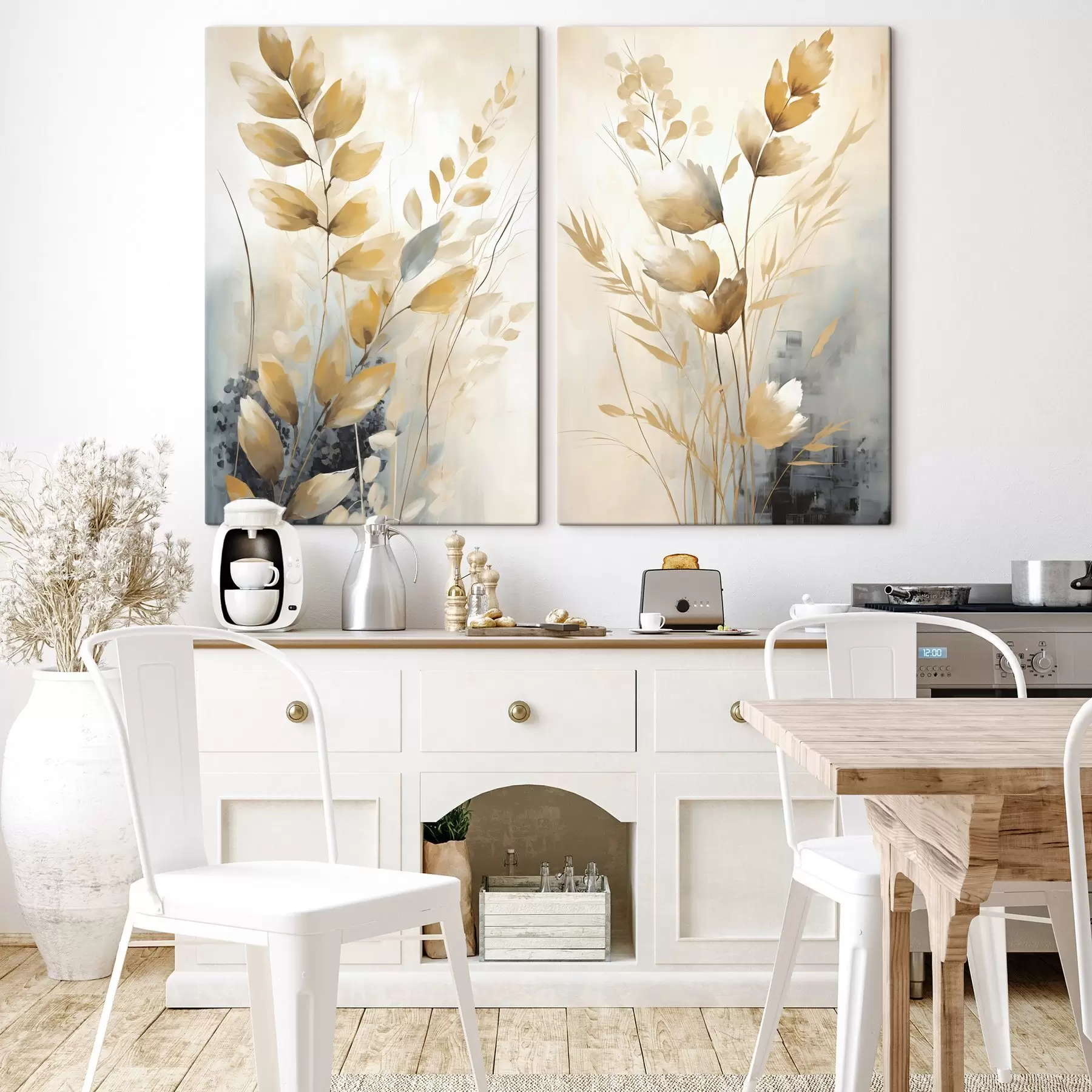  Schilderijen Decoratieve tak met bladeren, imitatieschilderij m31029