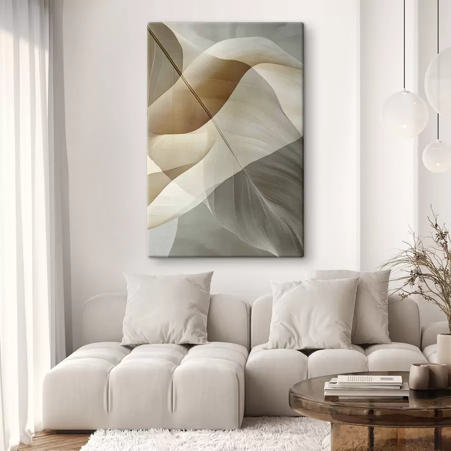  Schilderijen Vloeiende beige abstractie s50740