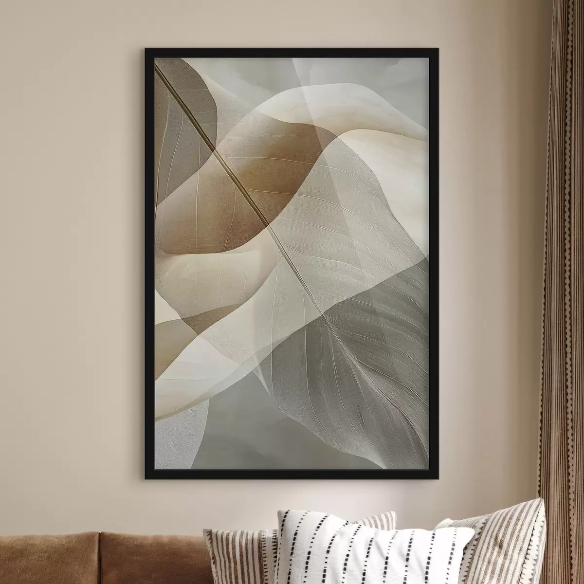 Poster Vloeiende beige abstractie f50740