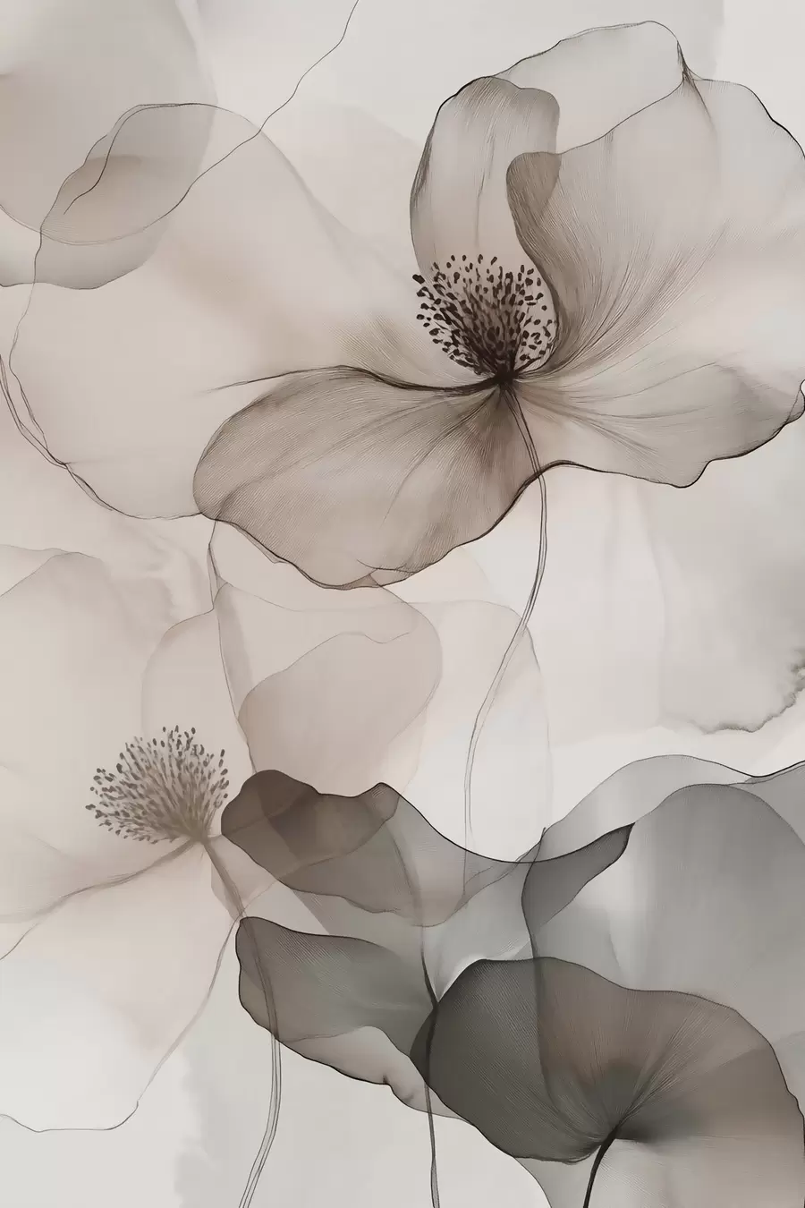 Fotobehang Doorzichtige bloemmotieven f50752
