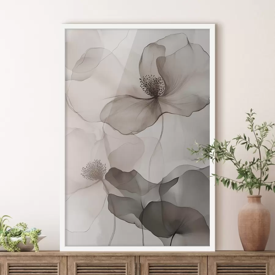 Fotobehang Doorzichtige bloemmotieven f50752