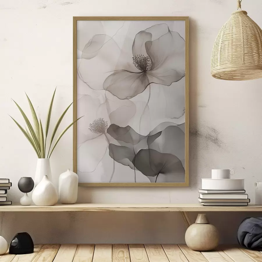Fotobehang Doorzichtige bloemmotieven f50752