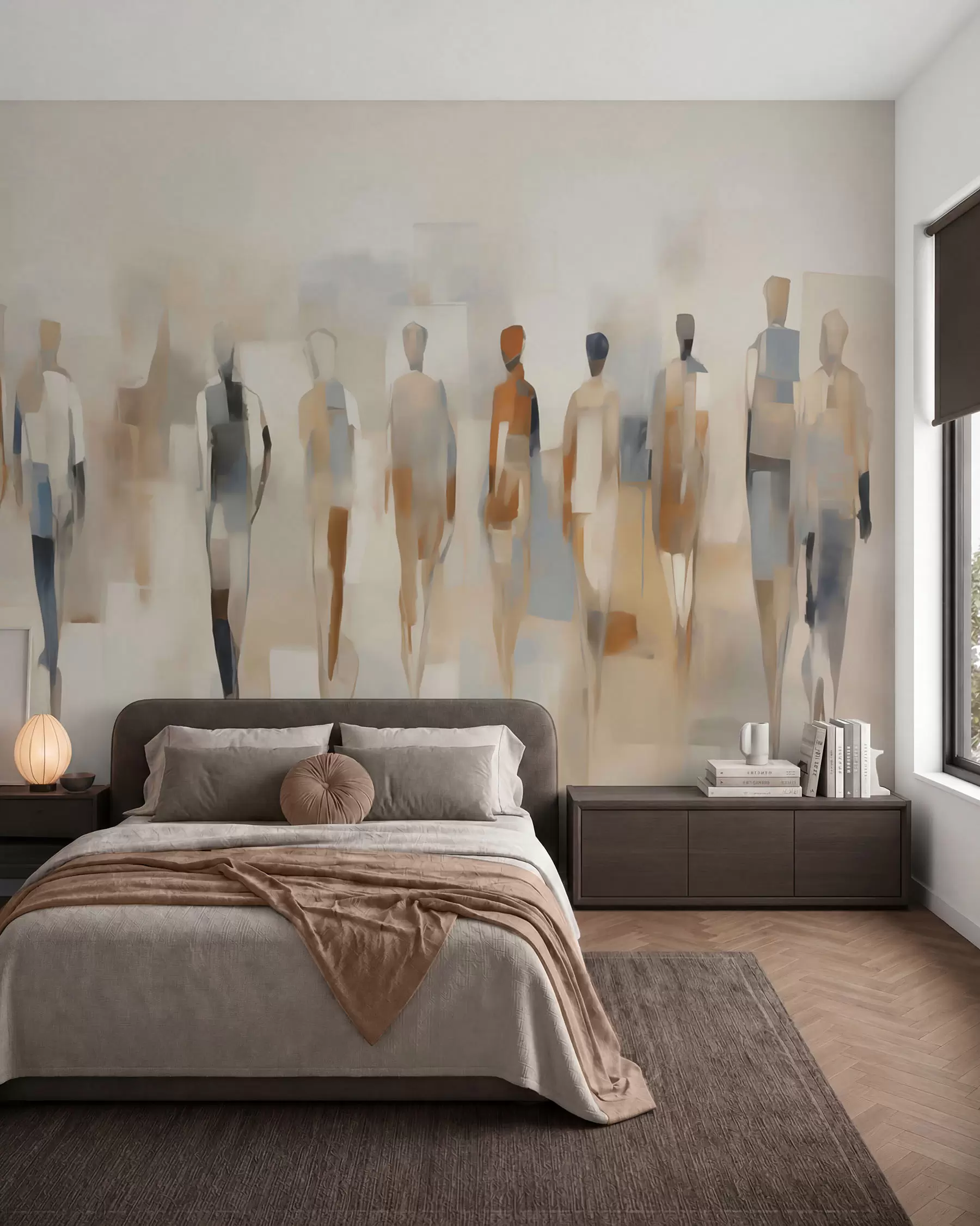 Fotobehang Ritme van silhouetten w05944