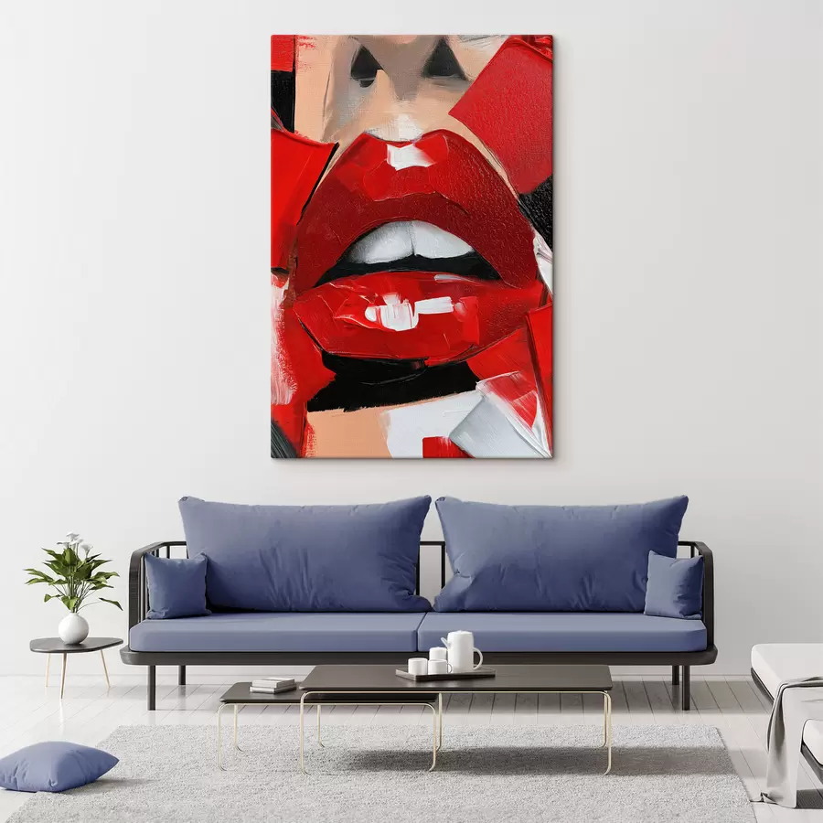  Schilderijen Rode lippen, rode lippenstift s50897