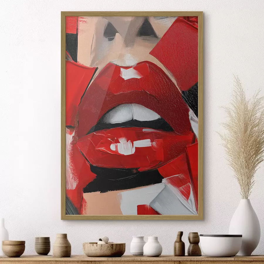 Fotobehang Rode lippen, rode lippenstift f50897
