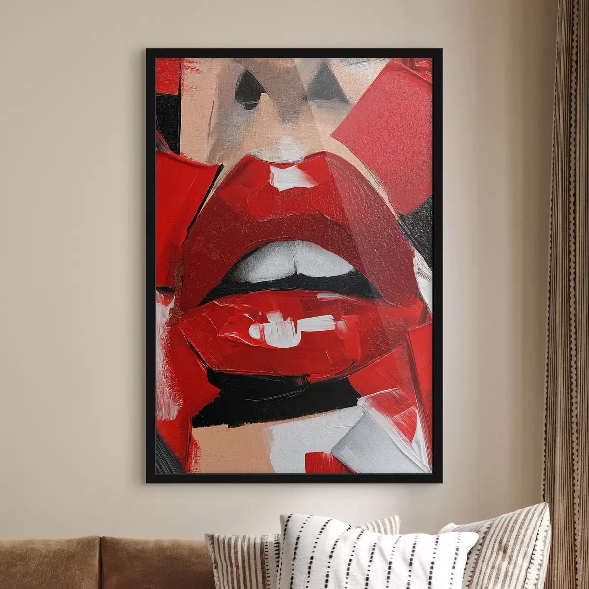Poster Rode lippen, rode lippenstift f50897