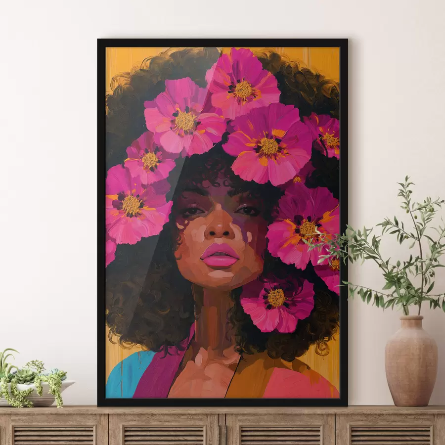 Fotobehang Vrouw met bloemen f50902