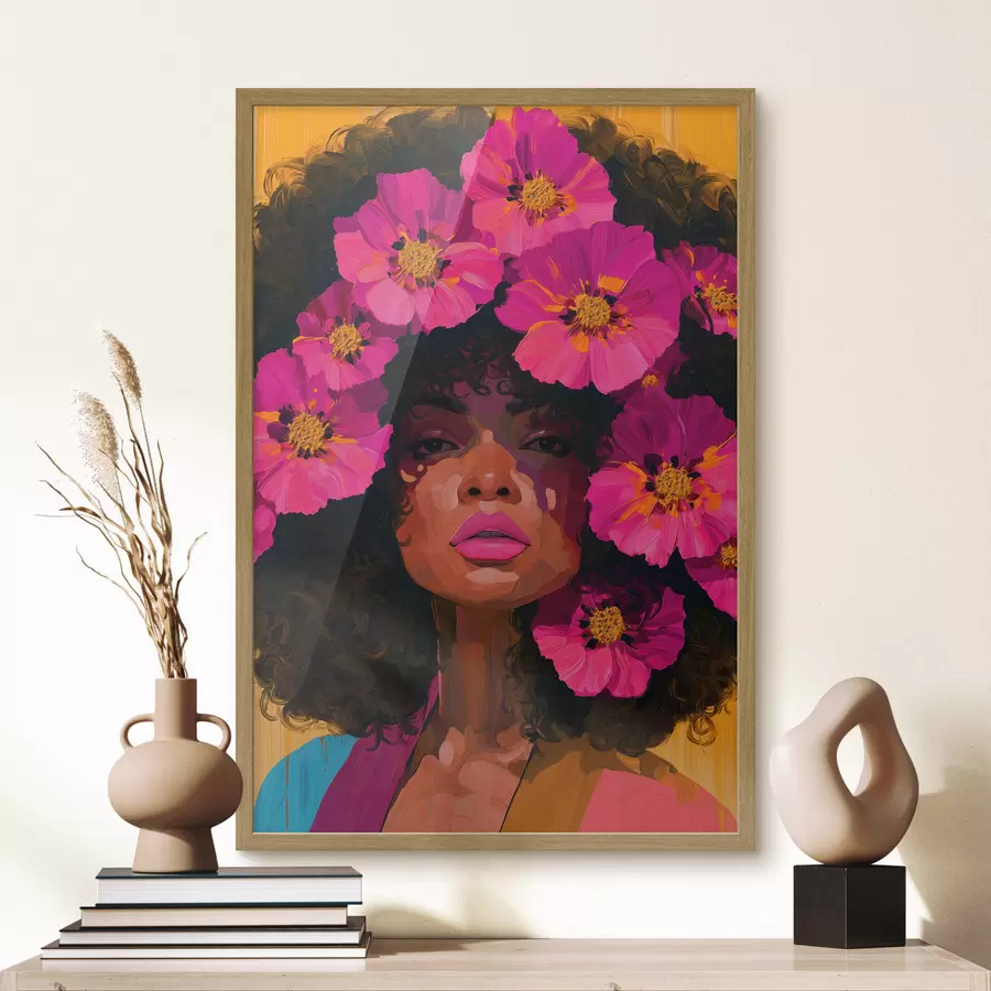 Fotobehang Vrouw met bloemen f50902
