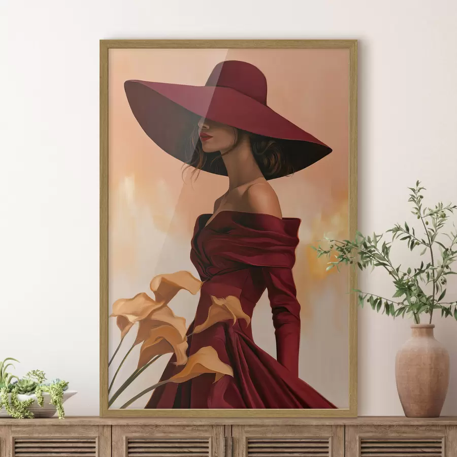 Fotobehang Vrouw met een hoed f50903