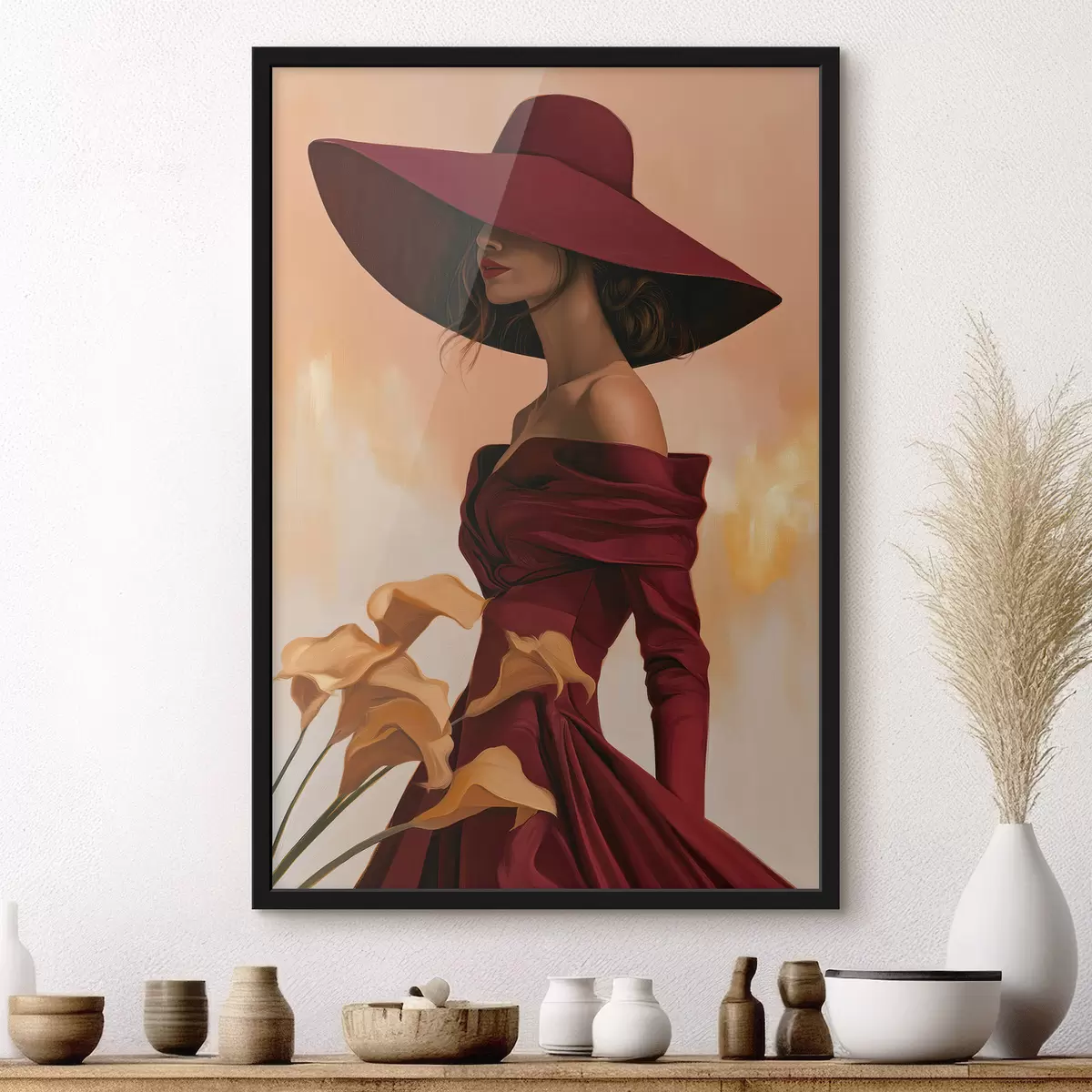 Poster Vrouw met een hoed f50903