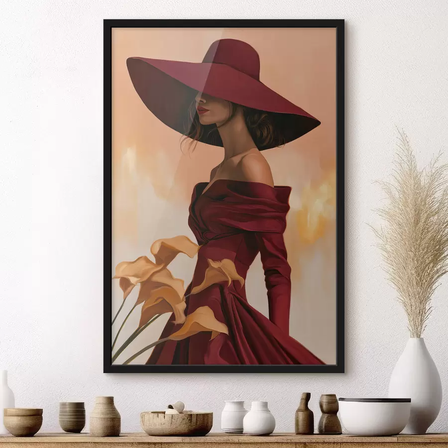 Fotobehang Vrouw met een hoed f50903