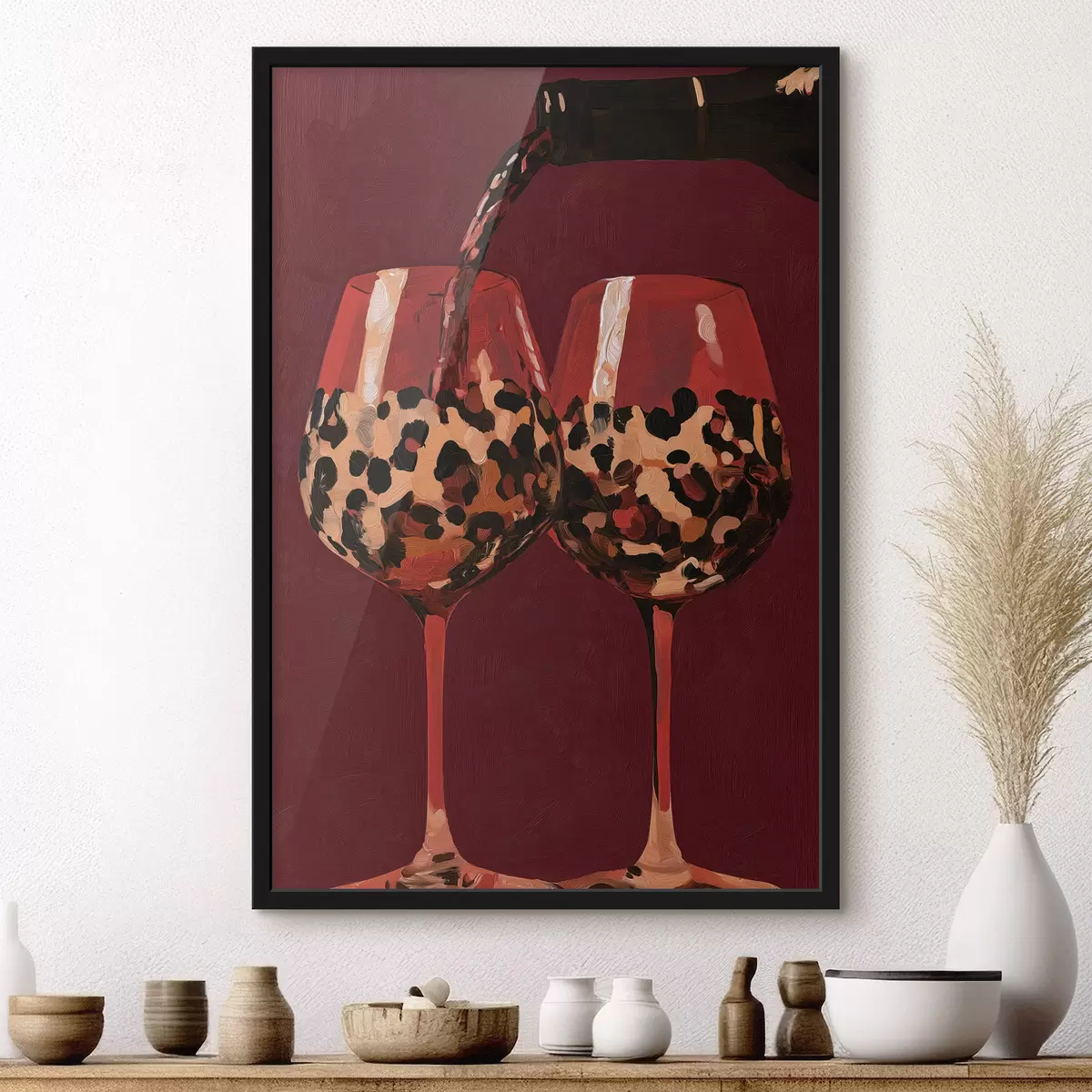 Poster Twee wijnglazen f50900