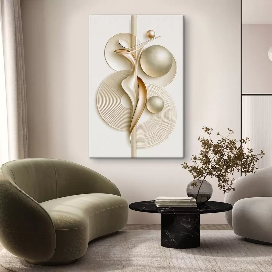 Fotobehang Elegante abstracte figuur met ballen s50859
