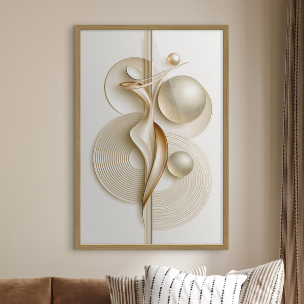 Poster Elegante abstracte figuur met ballen, Posters Abstract, f50859wo : Uwalls