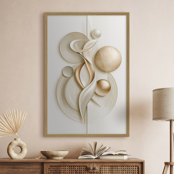 Poster Abstracte figuur met ballen, Posters Abstract, f50860wo : Uwalls