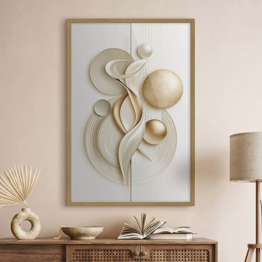 Fotobehang Abstracte figuur met ballen f50860