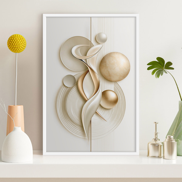 Poster Abstracte figuur met ballen, Posters Abstract, f50860wh : Uwalls