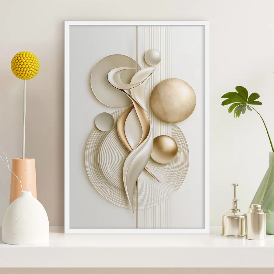 Fotobehang Abstracte figuur met ballen f50860