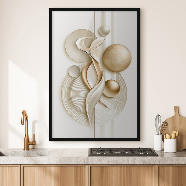 Poster Abstracte figuur met ballen, Posters Abstract, f50860bk : Uwalls