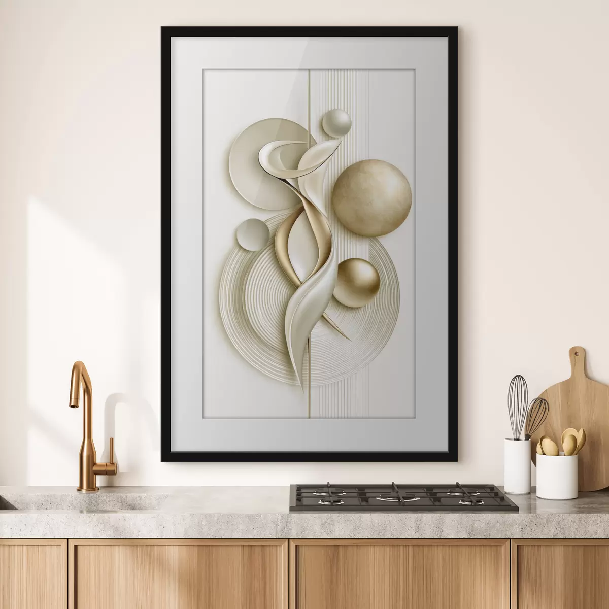 Poster Abstracte figuur met ballen f50860