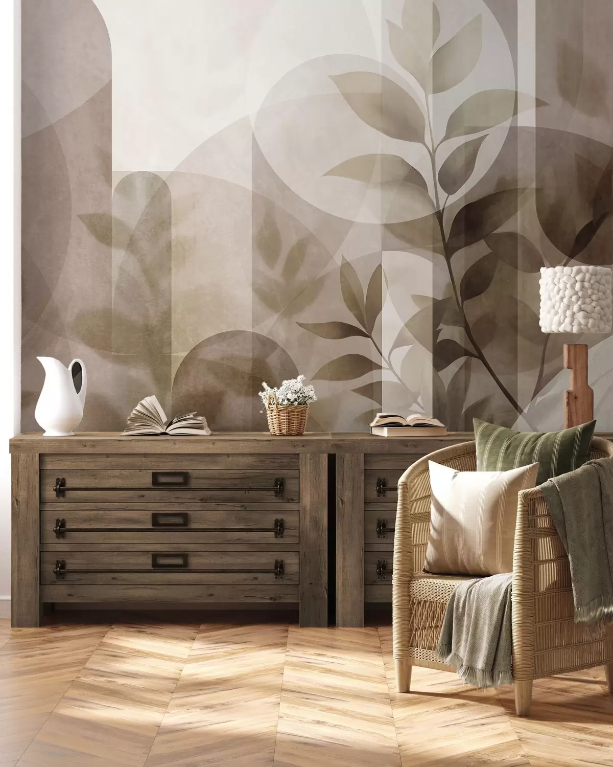 Fotobehang Bladeren en bogen w10088