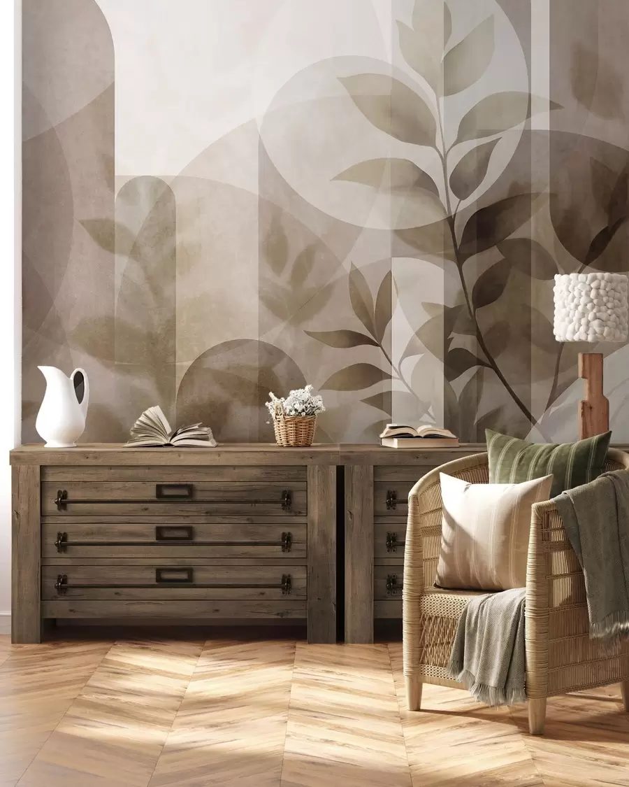 Fotobehang Bladeren en bogen w10088