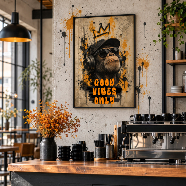 Poster Koning van de goede vibes, Posters Insecten en dieren, f50642bk : Uwalls