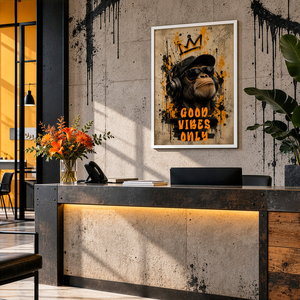 Poster Koning van de goede vibes, Posters Insecten en dieren, f50642wh : Uwalls