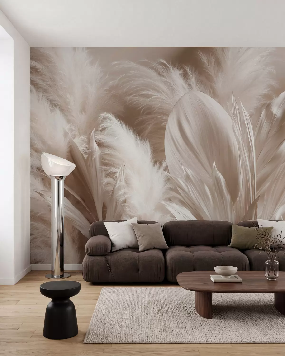 Fotobehang Parelwitte grassen w10034