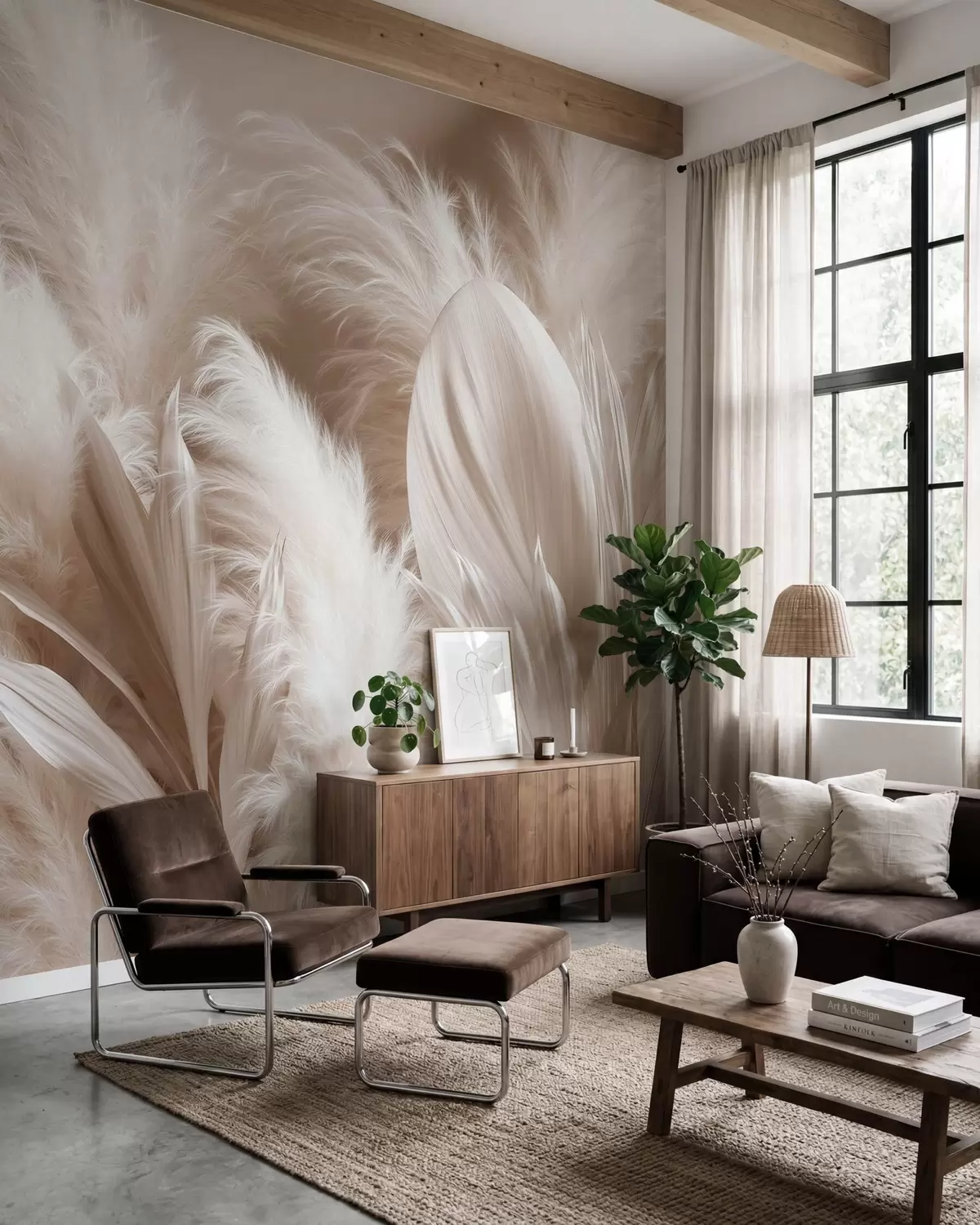 Fotobehang Parelwitte grassen w10034