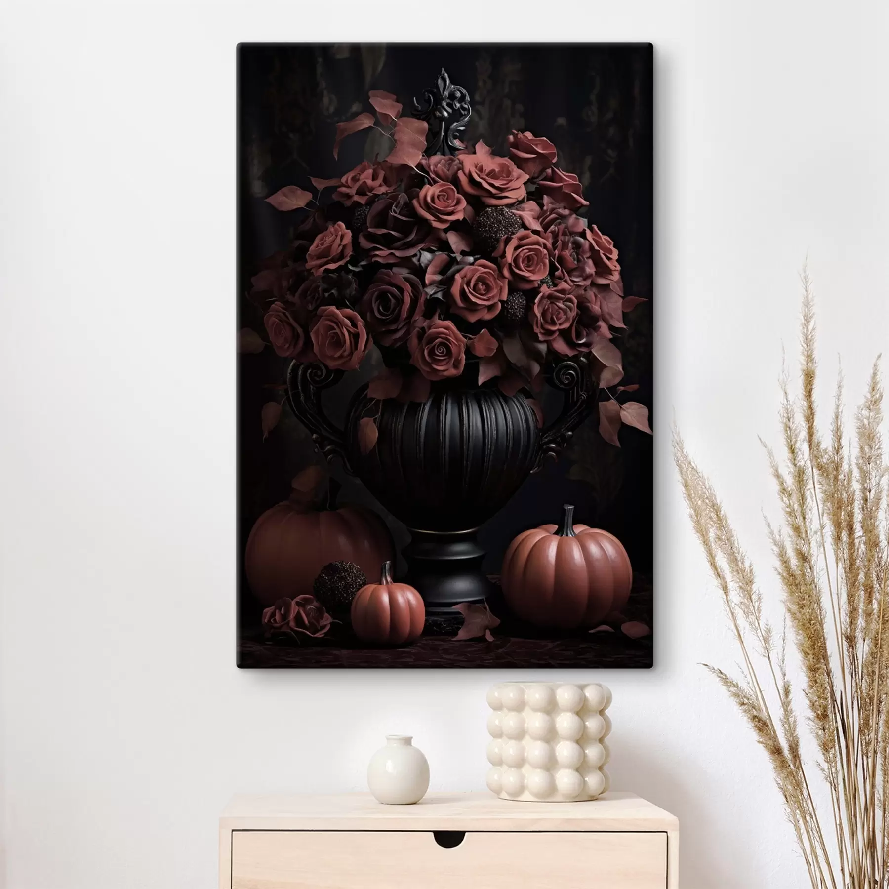  Schilderijen Rozen met herfstpompoenen s50913