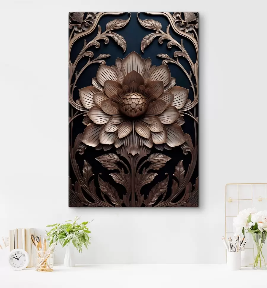  Schilderijen Gesneden monogram met 3D-bloem s50919