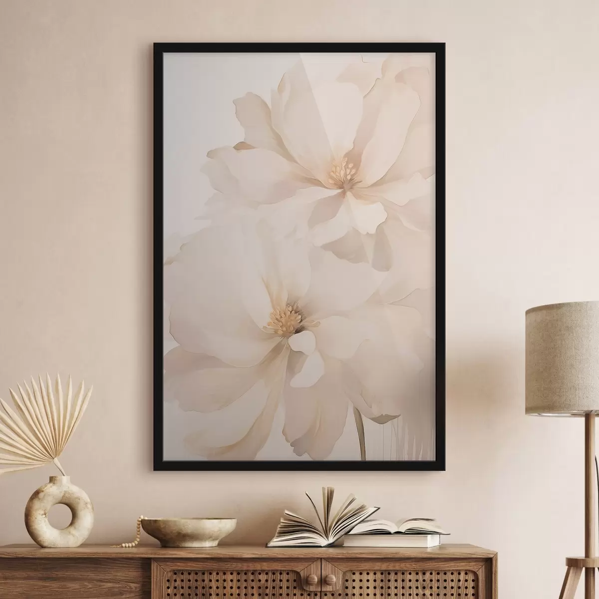 Poster Delicate Crème Pioenroos f50910