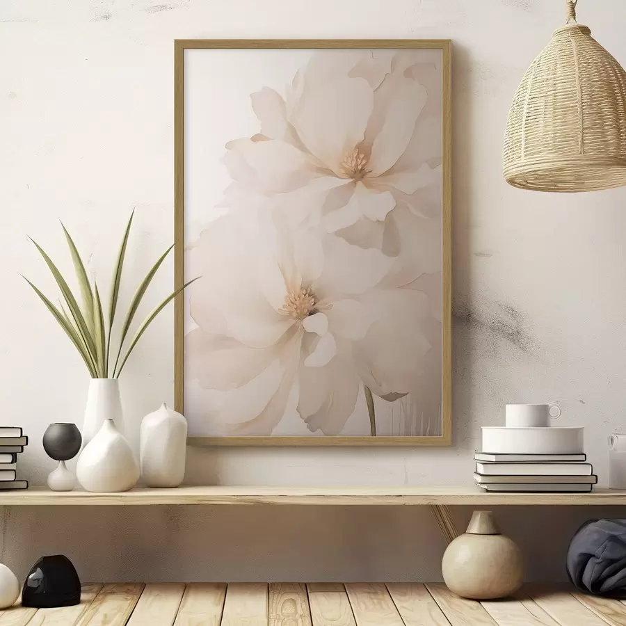 Fotobehang Delicate Crème Pioenroos f50910