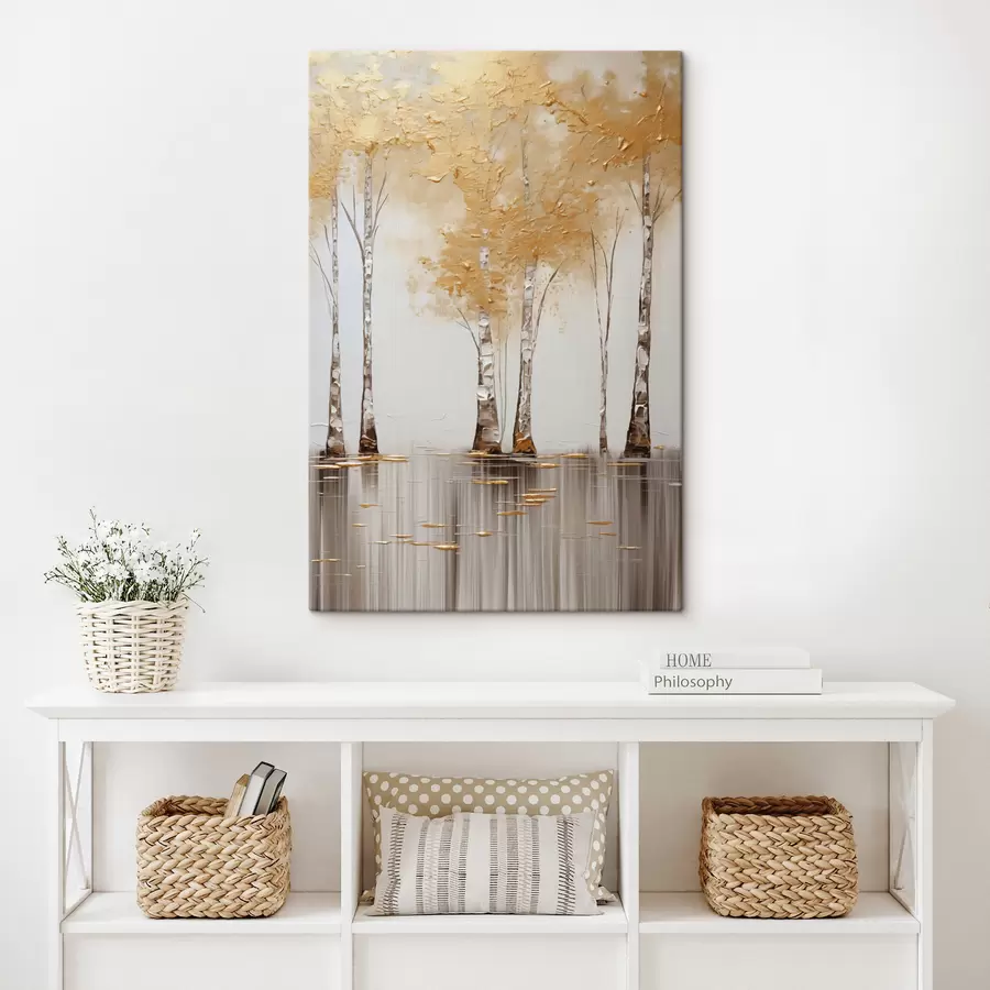  Schilderijen Bomen met een structuur en abstract gebladerte, moderne kunst s50954
