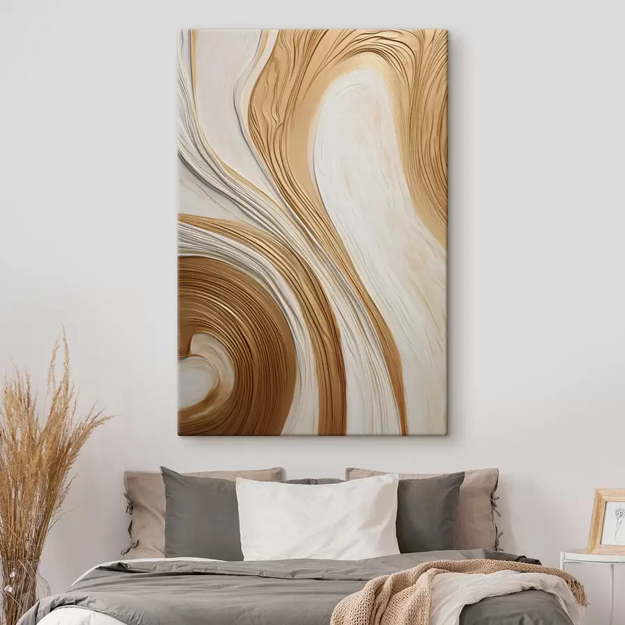  Schilderijen Abstracte wervelende lijnen die een kunstwerk met textuur en een moderne, minimalistische uitstraling creëren s50961