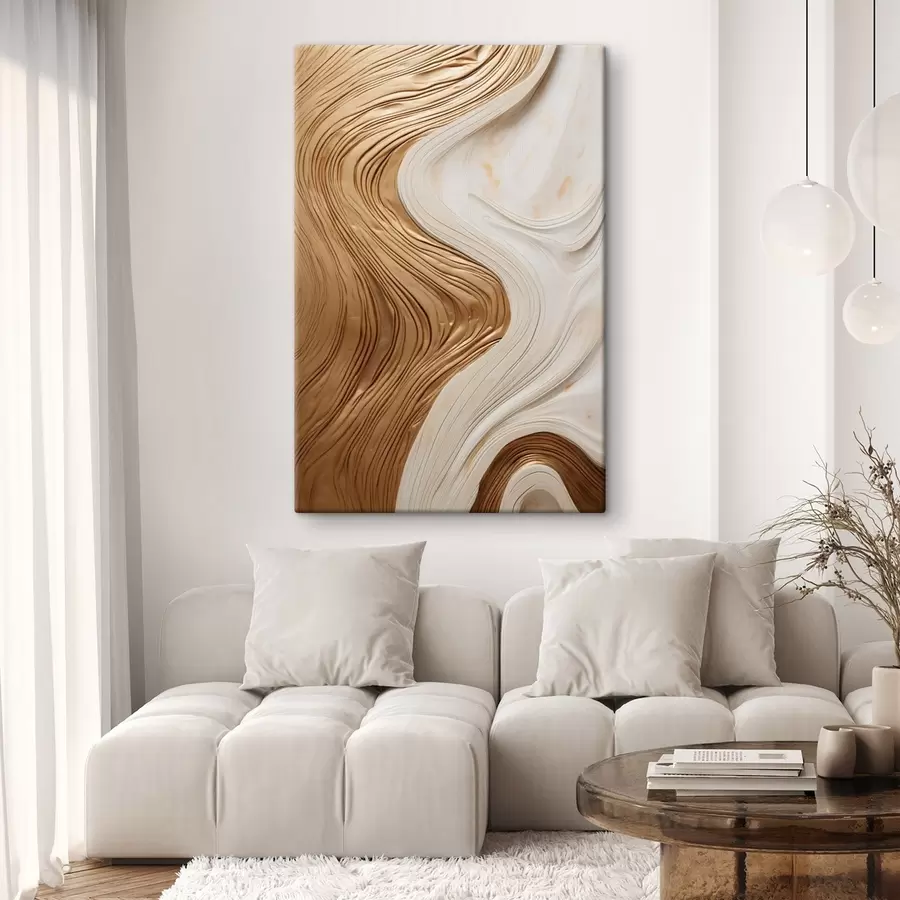  Schilderijen Abstracte wervelende lijnen die een kunstwerk met textuur en een moderne, minimalistische uitstraling creëren s50962